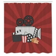thumbnail image 2 of Ambesonne Film Theme Shower Curtain, Drink and Pop Corn Movie, 69"Wx70"L, Pale Maroon and Pale Grey, 2 of 4