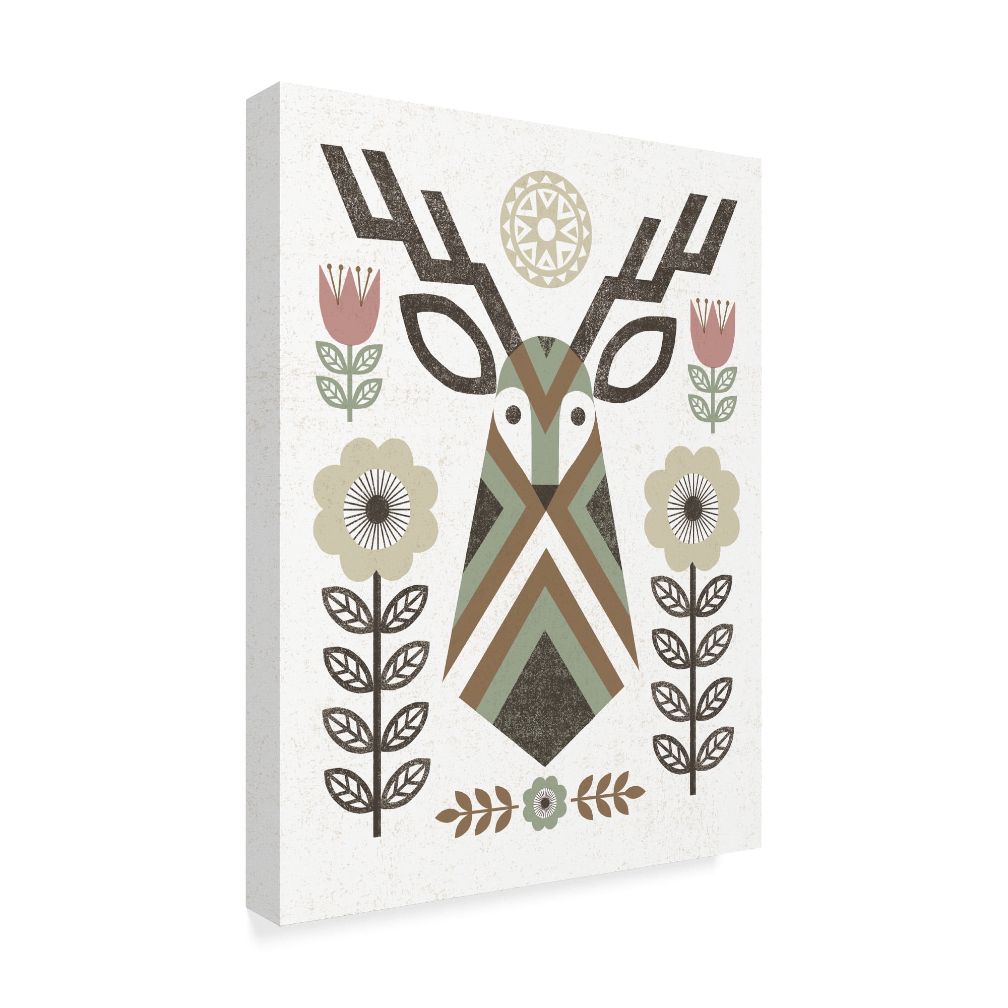 Trademark Fine Art 'Folk Lodge Deer II Hygge' Canvas Art by Michael Mullan