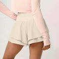 thumbnail image 5 of Dagugfen Athletic Shorts for Women 2 in 1 Flounce Elastic High Waist Stretchy Yoga Casual Short Pants Gym Workout Activewear Shorts, 5 of 8