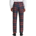 thumbnail image 3 of INSPIRE CHIC Men's Pants Plaid Casual Regular Fit Flat Front Stretch Checked Trousers 38 Navy Red, 3 of 7
