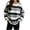 Blue, variant on Asxite Womens Pajamas Striped Crew Neck Long Sleeve Loose Breathable Casual Sleepwear Tops