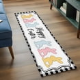 thumbnail image 3 of Runner Rug 2'x6', Happy Easter Washable Non-Slip Hallway Runner Rugs, Cute Lovely Colorful Rabbits Black White Plaid Bedside Rugs Floor Mats Carpet Runners for Kitchen Bathroom Laundry Room, 3 of 8
