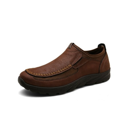 

Kesitin Men Vintage Non-Slip Slip On Loafers Work Comfort Casual Shoe