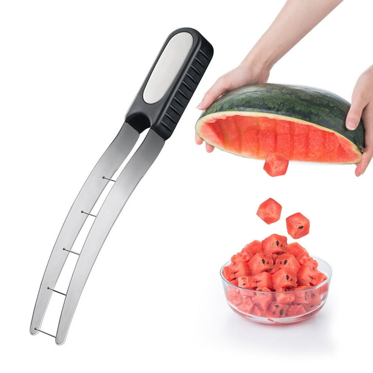 Watermelon Cutter Slicer, Stainless Steel Watermelon Cube Cutter Quickly  Safe Watermelon Knife, Fun Fruit Salad Melon Cutter For Kitchen Gadget -  Temu