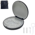 thumbnail image 1 of Retainer Case,Cute Slim Aligner Case Compatible with Invisalign,Retainer Holder with Aligner Remover Tool, Chew & Brush,Rope Bag (Black Shell Gray Inside), 1 of 6