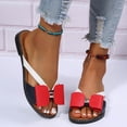 thumbnail image 1 of Sandalias de playa planas con lazo decorativo y puntera abierta para mujer Wmkox8yii ytu6964, 1 of 6