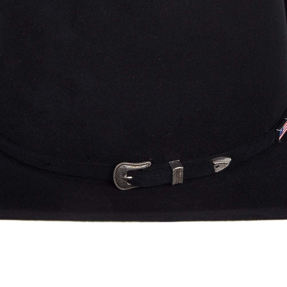 American Hats Mens American Hat Company 10X  Self Band 4 1/2` Brim Open Felt 71/8 Black