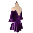 thumbnail image 3 of LIUHUO Custom Figure Skating Dress Girls Women Purple Velvet Material Diamond Bow Decoration Princess style Design, 3 of 10