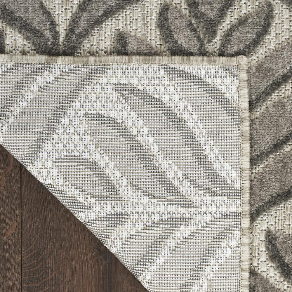 Nourison Aloha Indoor/Outdoor Charcoal 5'3" x 7'5" Area Rug, (5x7)