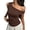 Brown Solid, variant on EMMIOL Women's Y2K Off Shoulder Sleeveless Polka Dot Ruched Tank Top - Casual Going Out Top