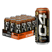 C4 Ultimate Energy Drink, WWE Nectarine Guava Knockout Flavor, Zero Sugar, Carbonated, 16 fl oz Can, 12 pack