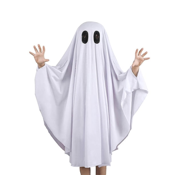 Disfraz de Halloween para niños y niñas, disfraz de capa de fantasma de algodón, disfraz de Casper espeluznante, suministro para fiesta de Halloween