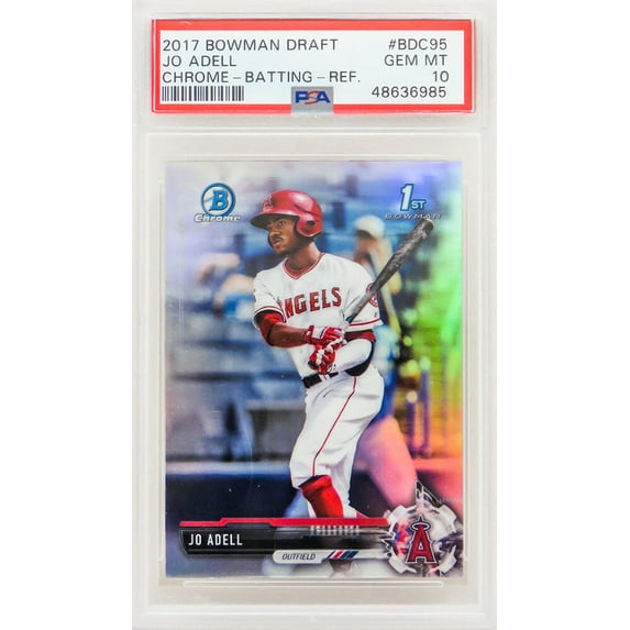 Jo Adell (Los Angeles Angels) 2017 Bowman Chrome Refractor Baseball #BDC95 RC Rookie Card - PSA 10 GEM MINT