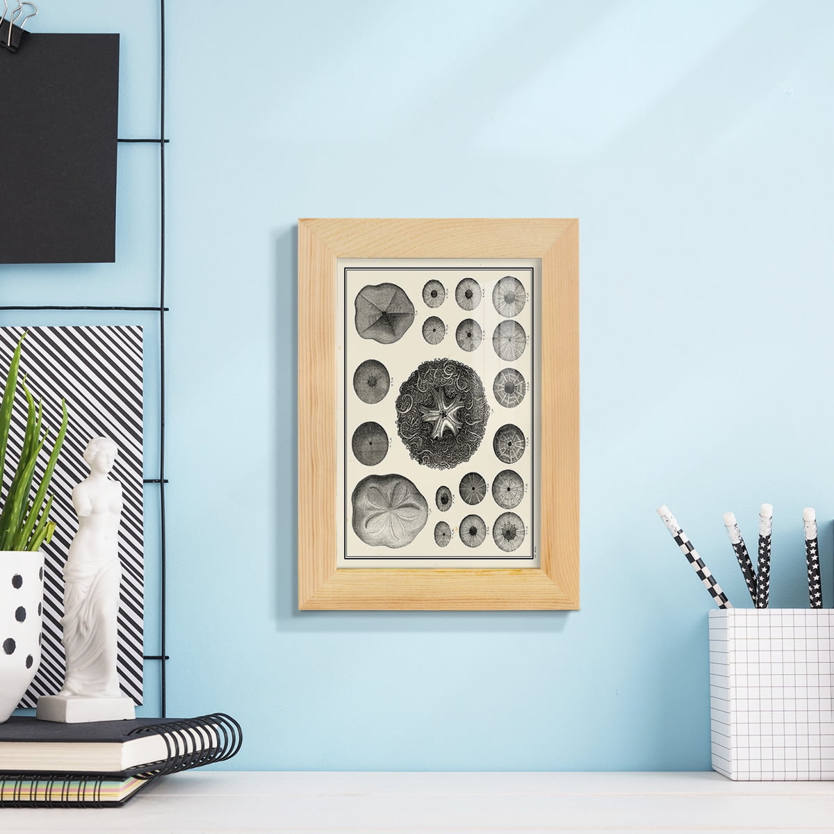 Aegean Collection I -Framed Print w/glass-Natural Wood