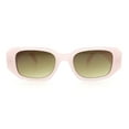thumbnail image 3 of Womens Mod Bold Geometric Bevel Narrow Rectangle Minimal Plastic Sunglasses Pink - Brown, 3 of 6