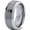 Grey Bevel Tungsten, variant on Tungsten Growing Planting Nature Plant Band Ring 8mm Men Women Comfort Fit Gray Flat Cut Brushed Polished