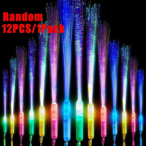 LED Glow Stick Colorful Fiber Glow Stick LED Toy Party Night Light Props Christmas Birthday Gift Wedding Party Gifts
