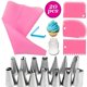 thumbnail image 1 of 20-piece set of decorating nozzles, cake decoration decorating nozzles, decorating bags, cream scrapers, sealing clips Pink, 1 of 3