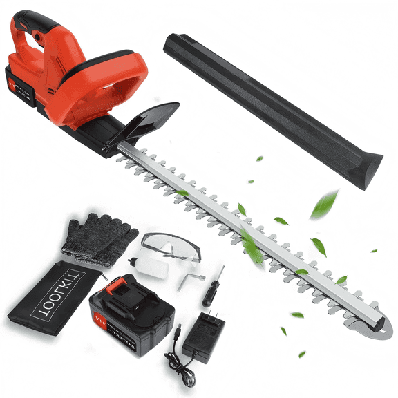 20 inch Cordless Hedge Trimmer, Electric Hedge Trimmer with 21V 3.0Ah Battery and Charger for Shrub and Bush Cutting and Trimming