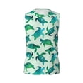 thumbnail image 6 of Lsque Green Sea Turtle Print Men's Cotton Blend Sleeveless Muscle Shirts (S-3XL)- Moisture Wicking, Odor Protection, UPF 30+,Small, 6 of 8