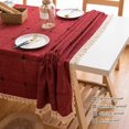 thumbnail image 3 of Mantel Cuadrado Mantel de Lino de Algodón Antimanchas Mantel Lavable Estilo Minimalista para Decoración de Mesa de Cocina, Comedor, Fiesta (Rojo), 3 of 5