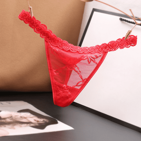 Fulorrnie Underwear for Women Cheeky G String Breathable Comfort Panty Elastic Waist Stretchable Ventilated Panties Red One Size