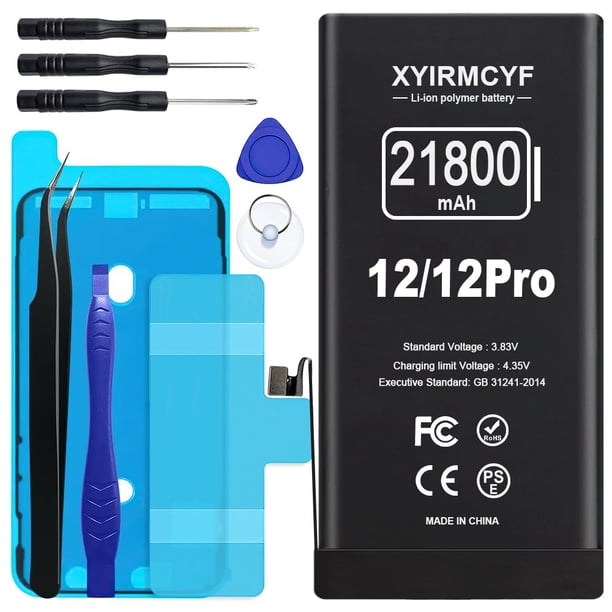 Batería XYIRMCYF de 21800 mAh para iPhone 12/12 Pro con kit