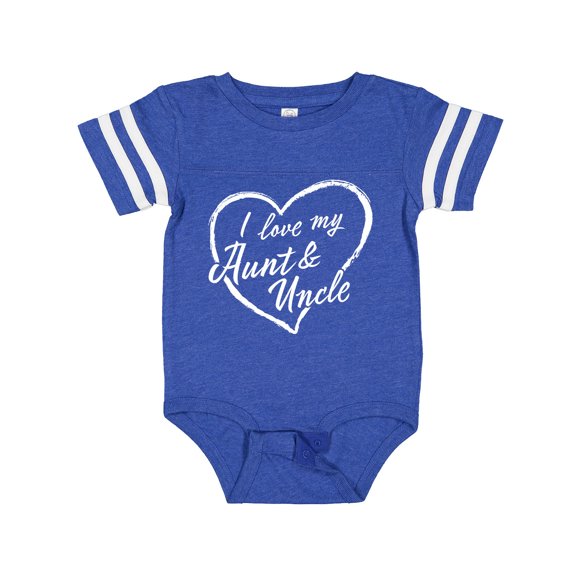 Inktastic I Love My Aunt and Uncle in White Chalk Heart Boys or Girls Baby Bodysuit