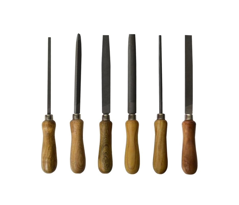 Set of 6 Large Steel Wax Files with Wooden Handle Jewelry Making Craft