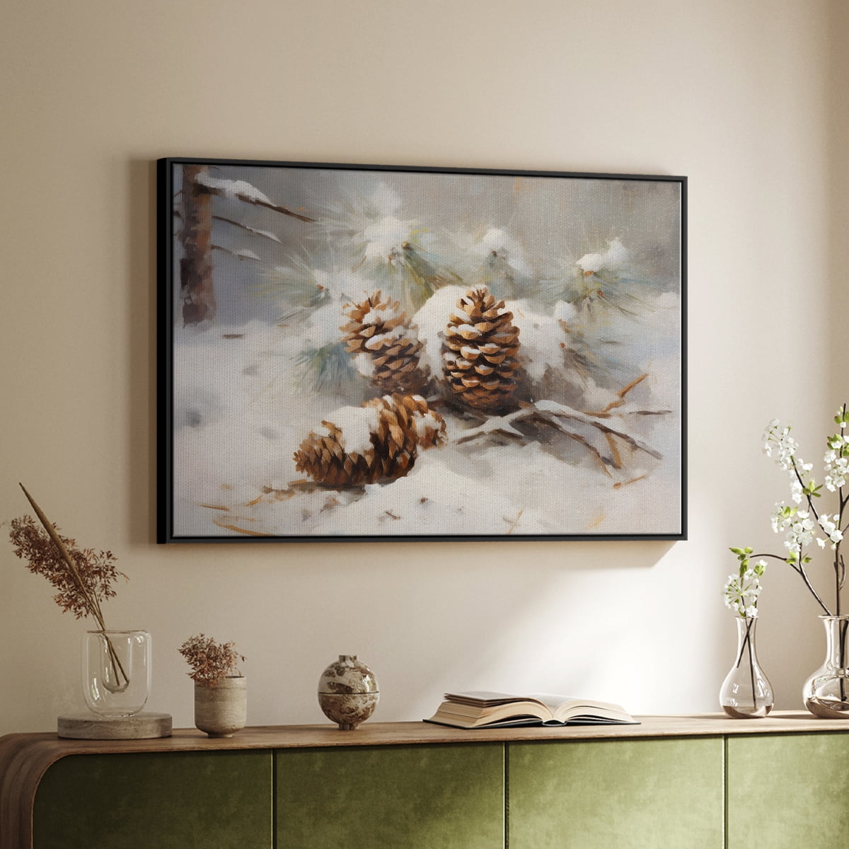 Vintage Landscape-CLXIX By Wexford Home Framed in Black Wood Gallery Wrapped Canvas 17 in. x 25 in.