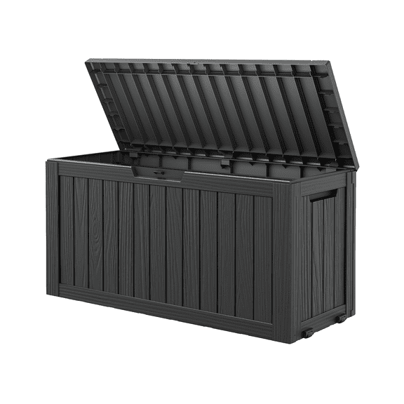 Bifanuo Resin Deck Box - Waterproof Outdoor Storage, 80 Gallon Black
