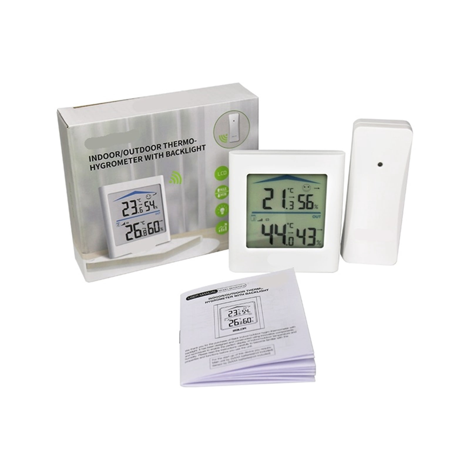 Wireless Weather Station with Motion Activated Backlight, Digital Thermometer
