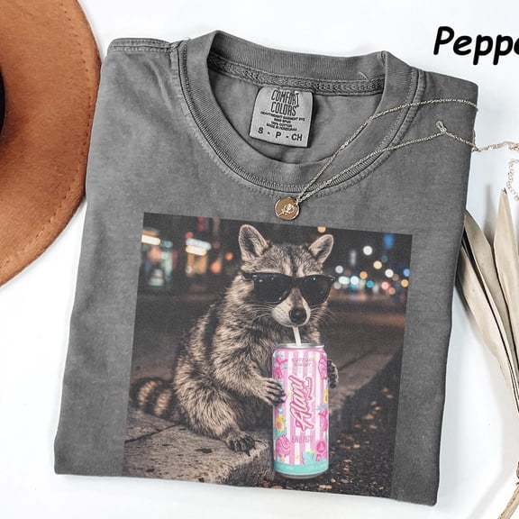 Raccoon Cotton Candy Drink Graphic Tee Fun Animal Lover Shirt Vintage Raccoons Shirt Funny Genz Dank Raccoons Shirt