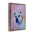 thumbnail image 2 of Gazing Dog on Pink Brown Floating Frame Canvas Art, 17 x 21, Made In USA, 2 of 8