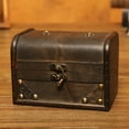 thumbnail image 4 of Small Vintage Jewelry Treasure Lock Storage Handmade Wooden Jewelry Case Box Vintage Wooden Makeup Jewelry Organizer Storage Box Treasure Case with Lock, 4 of 7