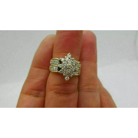 2.33Ct Round Cut Lab Created Diamond Cocktail Ring 14K Yellow Gold Plated Silver