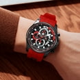 thumbnail image 5 of Sport Men's Quartz Watch Quartz Wristwatch Waterproof Red Silicone Strap, 5 of 6