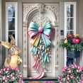 thumbnail image 1 of CaiYueKe Easter Door Curtain Spring Holiday Decorations Bunny Rabbit Egg Pattern Party Backdrop Wall Hanging Decorative Banner for Home Festival Celebration Indoor Outdoor, 1 of 7