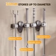 thumbnail image 4 of Broom Holder Mop Hanger, No punching required Broom Hanger Organizer, Broom Holder Wall Mountfor Bathroom, Kitchen, Office, Utility Room, Laundry Room, 1 Pcs, 7.48 Inches, 4 of 6