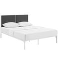 thumbnail image 3 of Modway Della King Fabric Panel Metal Bed in White and Gray, 3 of 6
