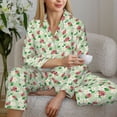 thumbnail image 6 of Lsque Flower With Ladybug Pattern Long Sleeve Pajama Set for Women - Soft 2-Piece Sleepwear and Loungewear Set with Pockets, Comfy Nightwear-Small, 6 of 7