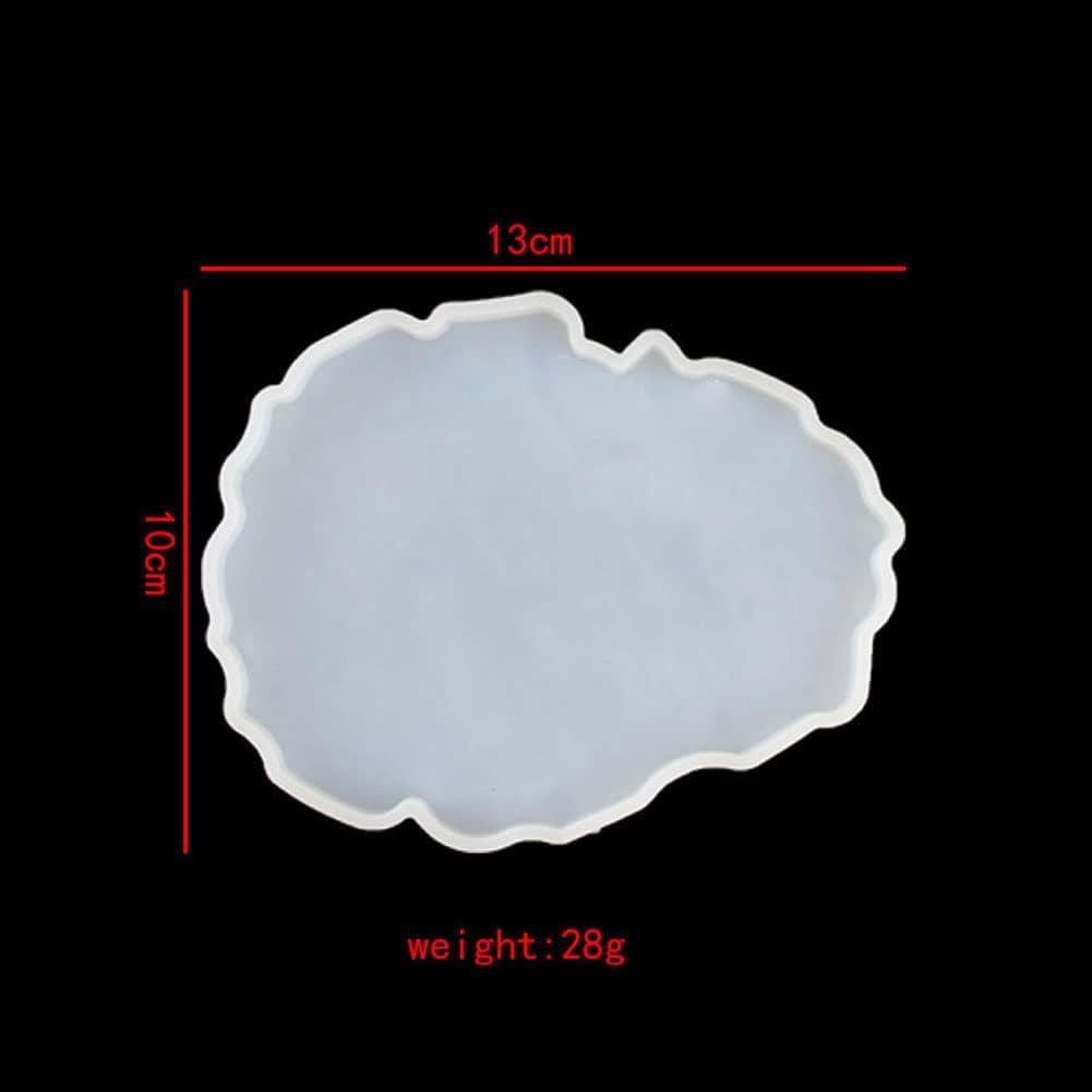 BLESSI 5 Pack Geode Agate Coaster Molds Geode Tray Molds Tray and Coaster Geode Epoxy Silicone Resin Molds Molds 4 Small with 1 Big