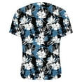 thumbnail image 5 of GaThRRgYP Summer Shirts for Women,Fashion Women's Casual Short Sleeve Printing V-Neck Blouse Floral Ruched T-Shirt Casual Feminine Blue XL, 5 of 6