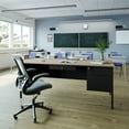thumbnail image 2 of Flash Furniture Commercial Grade Locking Drawers and Steel Frame Desk, White/Oak, 2 of 14