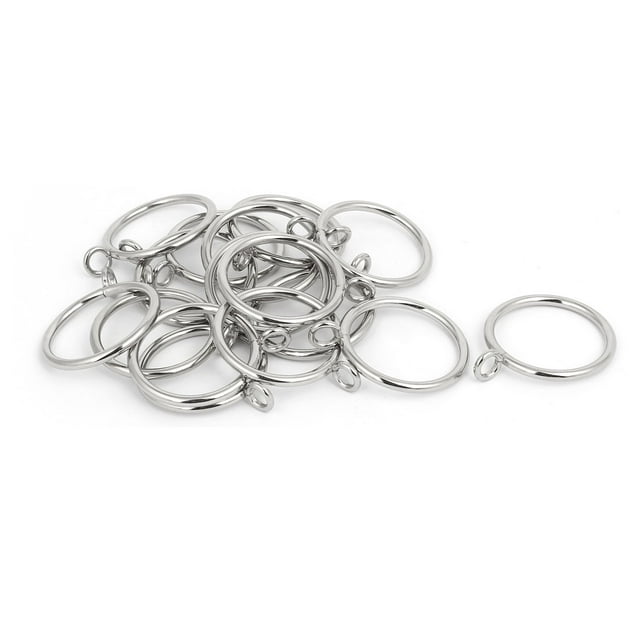 Unique Bargains Rideaux en Métal Anneaux à Illets Ton Argent 1.5 Pieds Diamètre Intérieur 16 Pcs