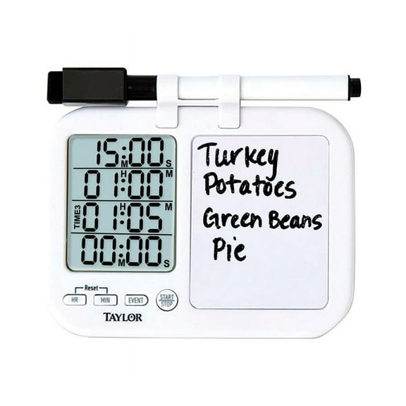TAYLOR 5849 Timer with Whiteboard Digital Plastic White