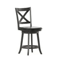 thumbnail image 2 of Merrick Lane Modern Swivel Ladderback Counter Height Bar Stools, Gray Wash Walnut/Black, 2 of 12