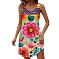 thumbnail image 3 of Otvok Women's Vacation Mini Dresses Sleeveless Tank U Neck Loose Fit Lightweight Beach Casual Short Dress, 3 of 7
