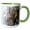 Green/White, variant on 3drose, Image of Gold and Violet Rock Granite, 11oz Two-tone Red Mug