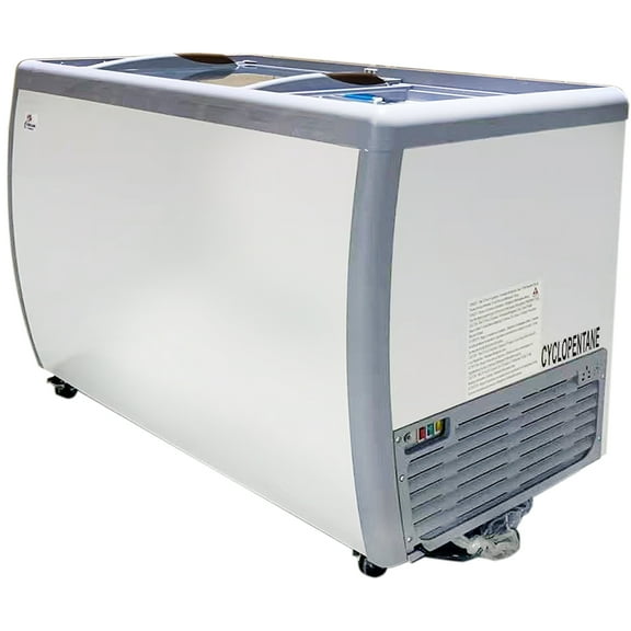 49" NSF Ice Cream Dipping Cabinet Freezer with Sliding Glass Top, 14-Tub Capacity (8 Display   6 Storage), Commercial Ice Cream Freezer